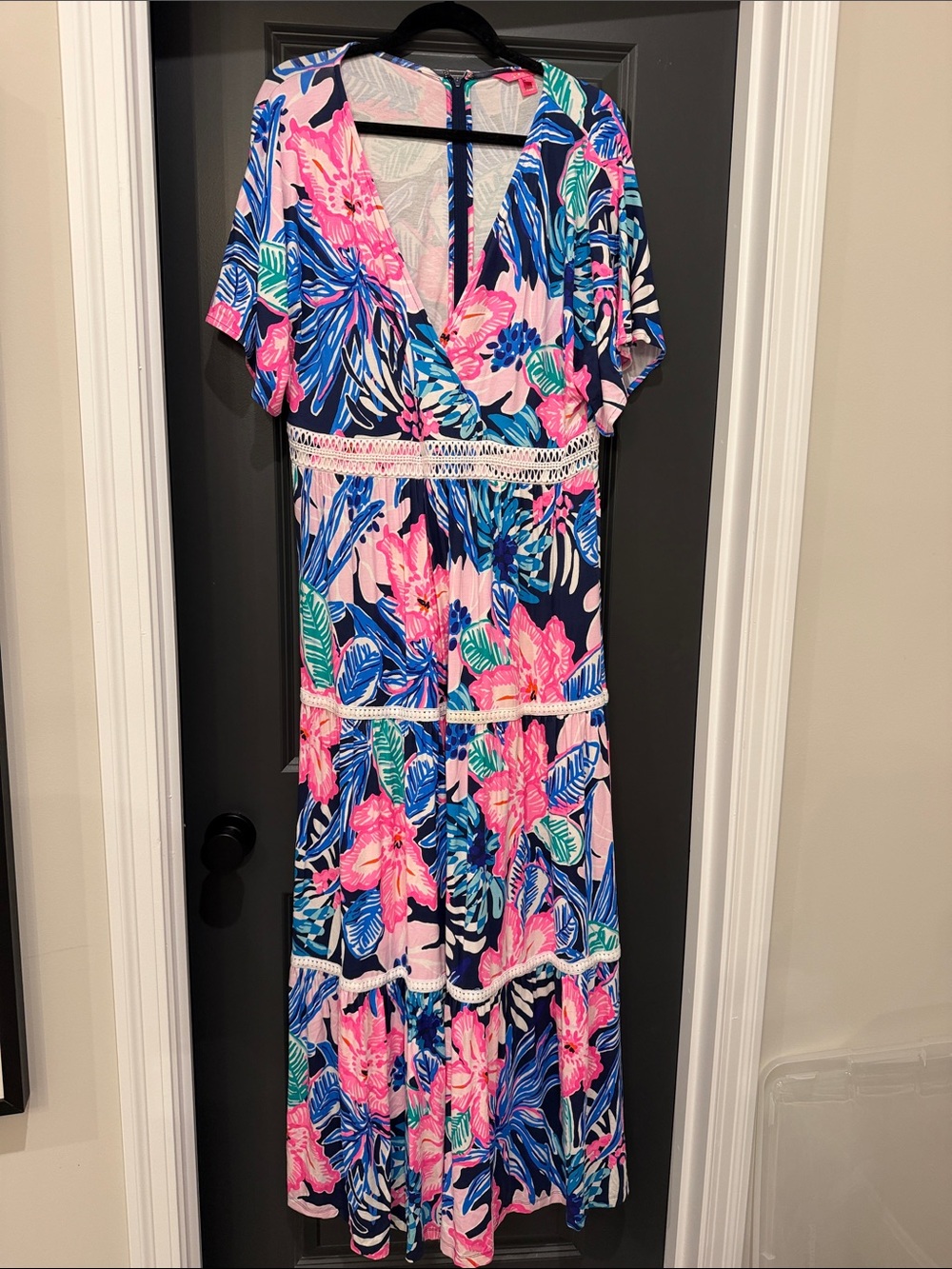 Lilly Pulitzer Floral Maxi Dress in Pink & Blue